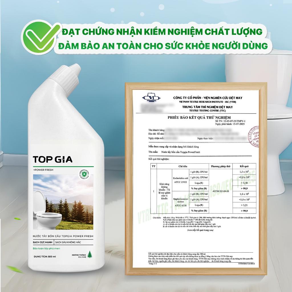 Combo 4 chai tẩy rửa bồn cầu TopGia 500ml, kháng khuẩn, khử mùi hôi, tẩy sạch vết bẩn hiệu quả