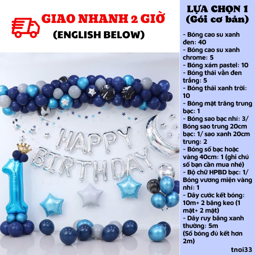 Bộ trang trí sinh nhật thôi nôi bé trai giá rẻ Tnoi33
