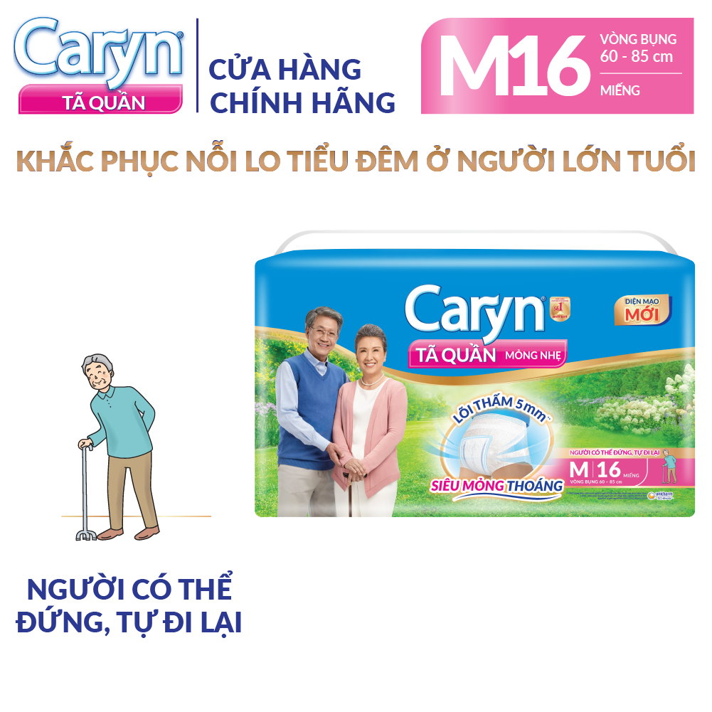 Tã Quần Mỏng Nhẹ Caryn Gói Siêu Lớn M16