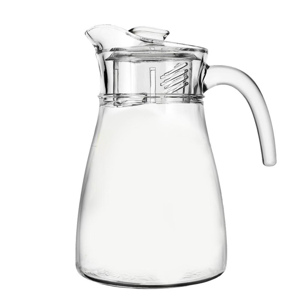 2 Pcs Clear Water Pitcher 1.3L Juice Beverage Jar for Bar Cafe Kitchen