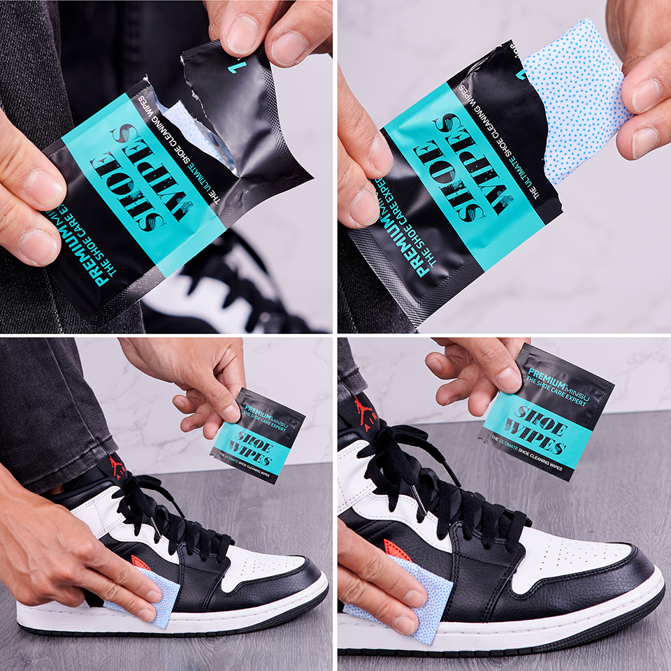 Khăn Lau Giày Khẩn Cấp Shoe Wipes MINSU M2855 Nhỏ Gọn, Tiện Lợi Chuyên Dùng Vệ Sinh Cho Giày Thể Thao Sneaker, Da Lộn