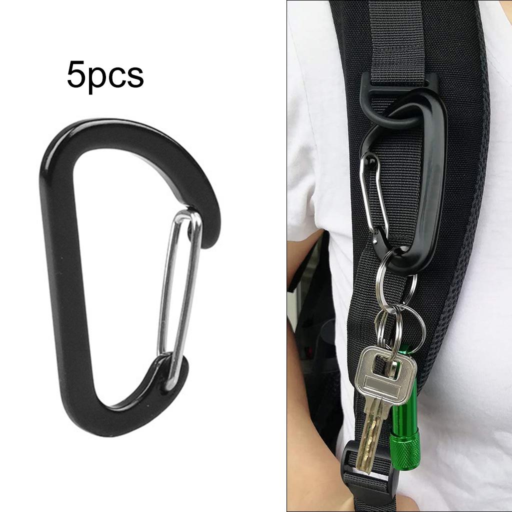 Carabiner Clips Hiking Keychain D-Ring Buckle Aluminum Alloy Fishing