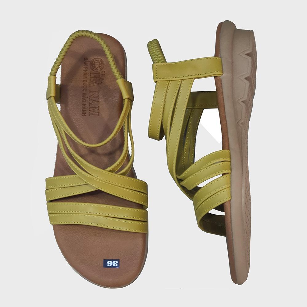 Giày Sandal Nữ Đế Bệt HÀ NAM Da Bò Thật Cao Cấp DNU2110