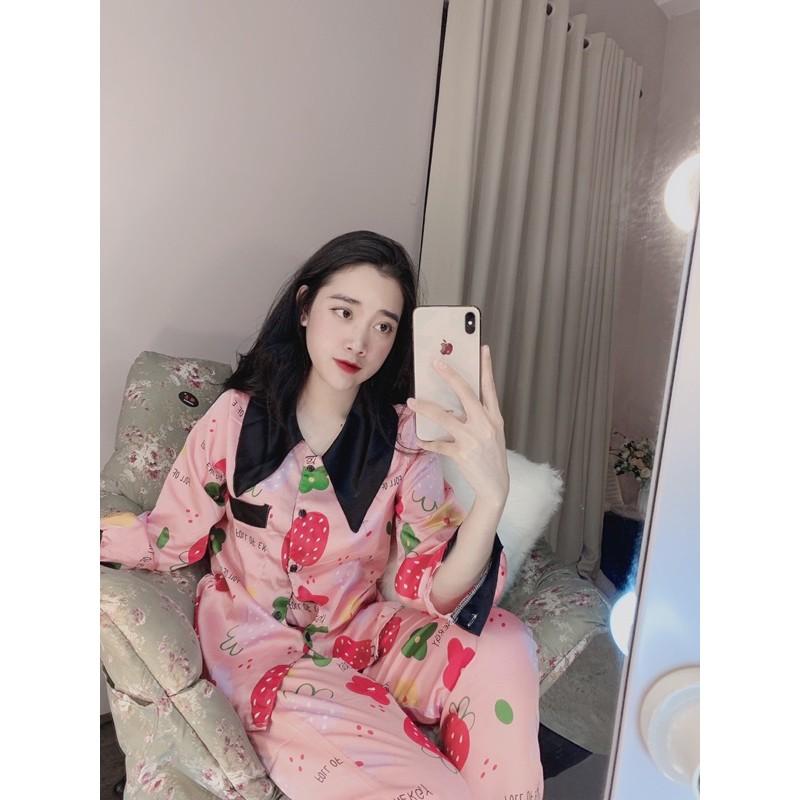 Đồ bộ mặc nhà cổ tiểu thư- lụa satin-hàng chất xịn xò