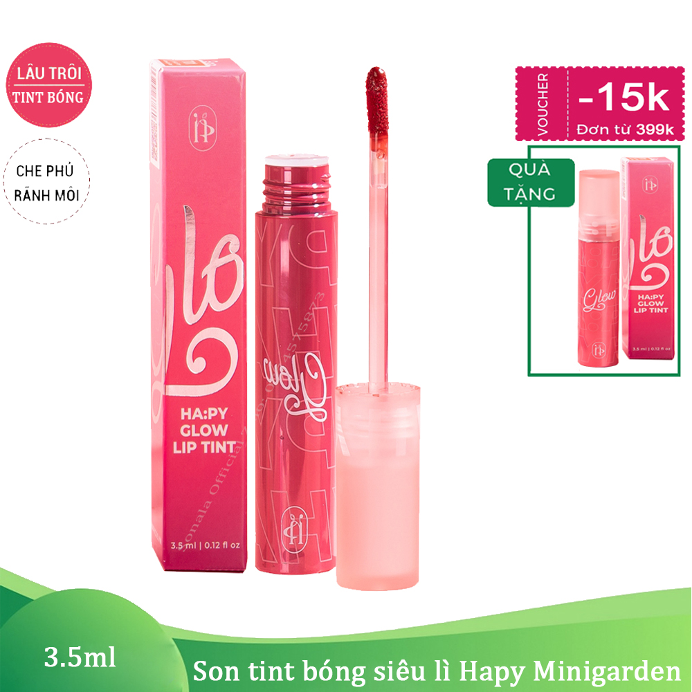 ( TẶNG 1 SON) Son Tint Bóng Siêu Lì Hapy Glow Lip Tint Căng Mọng Môi  3.5ml giữ màu 24h kháng nước không lem không trôi