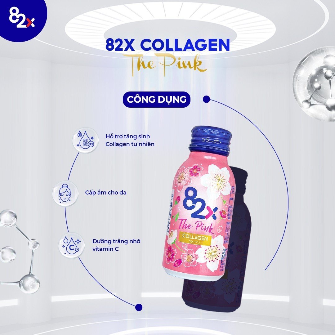Combo 5 hộp 82X The Pink Collagen 1000mg Collagen, 300mg Vitamin C từ Nhật Bản