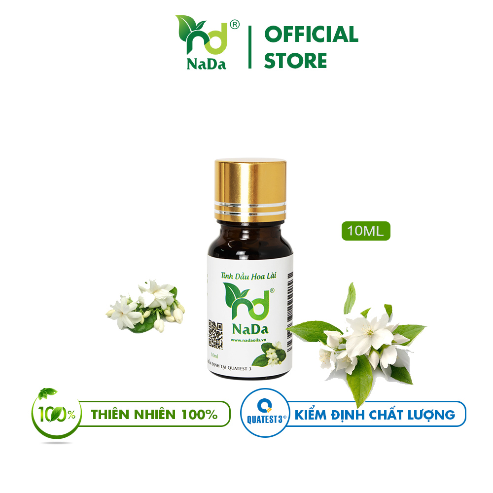 Tinh dầu Hoa Lài nguyên chất Nada | Kiểm định QT3 | Thơm nhẹ, Giảm stress, kích thích phòng the, thư giãn