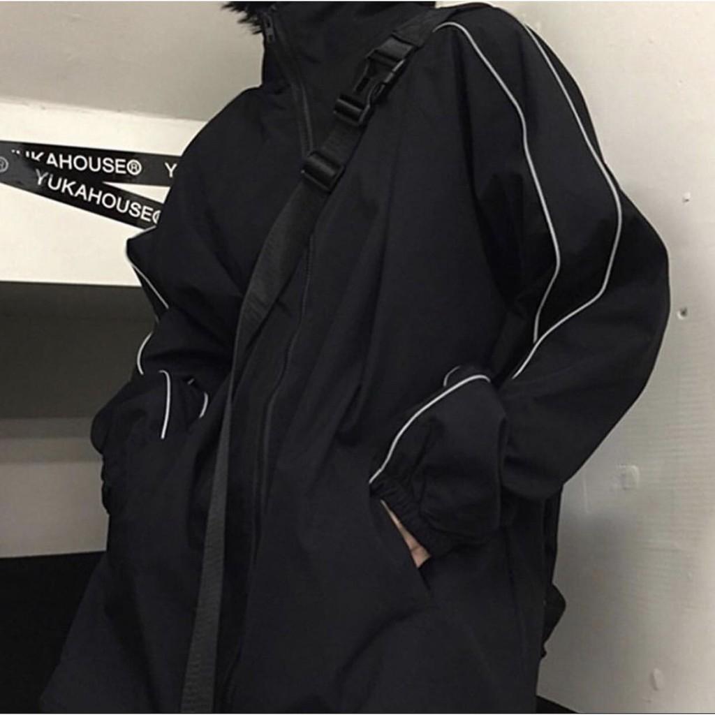 Áo khoác dù viền đen phản quang unisex - áo gió jacket nam nữ - SHOP MAYLAN