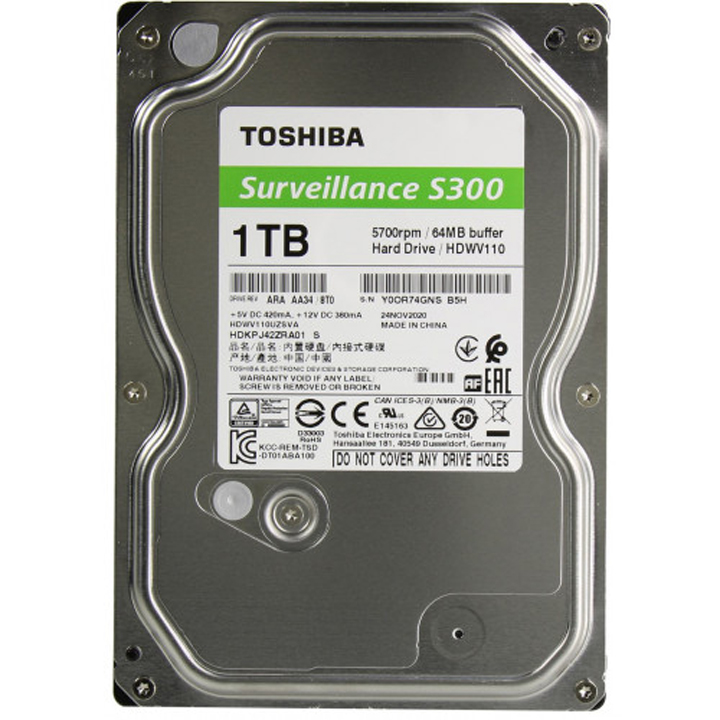 Ổ cứng Toshiba S300 Surveillance HDD 1TB hàng chính hãng