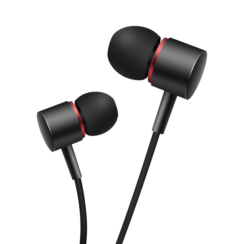 Wired Earphone Metal Sport Music Phone Earbuds In Ear Wire-Control 3.5 MM Drive-by-Wire Headset with MIC