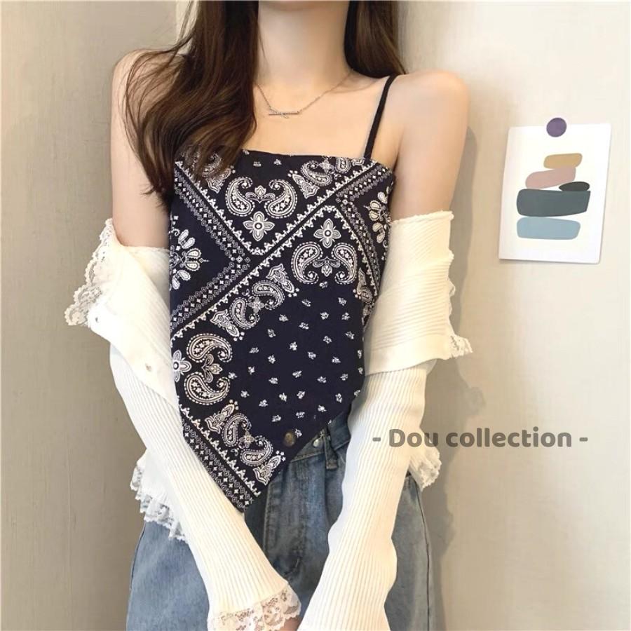 Áo 2 Dây ( Áo Bandana) Nữ Họa Tiết Thổ Cẩm Phong Cách Hàn Quốc - Mã AT003