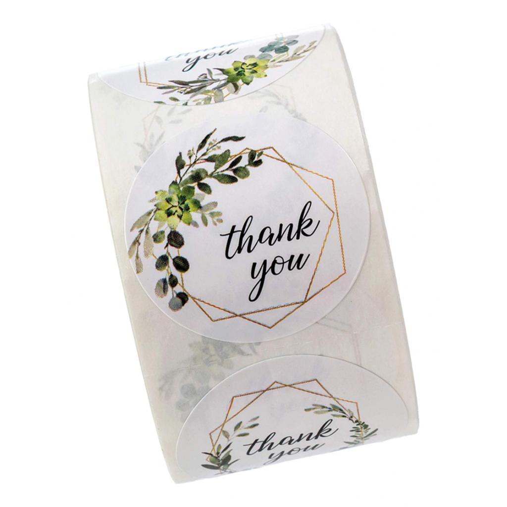 500 Cái/Cuộn Cảm Ơn Bạn Stickers Niêm Phong Tròn Nhãn Giấy DIY