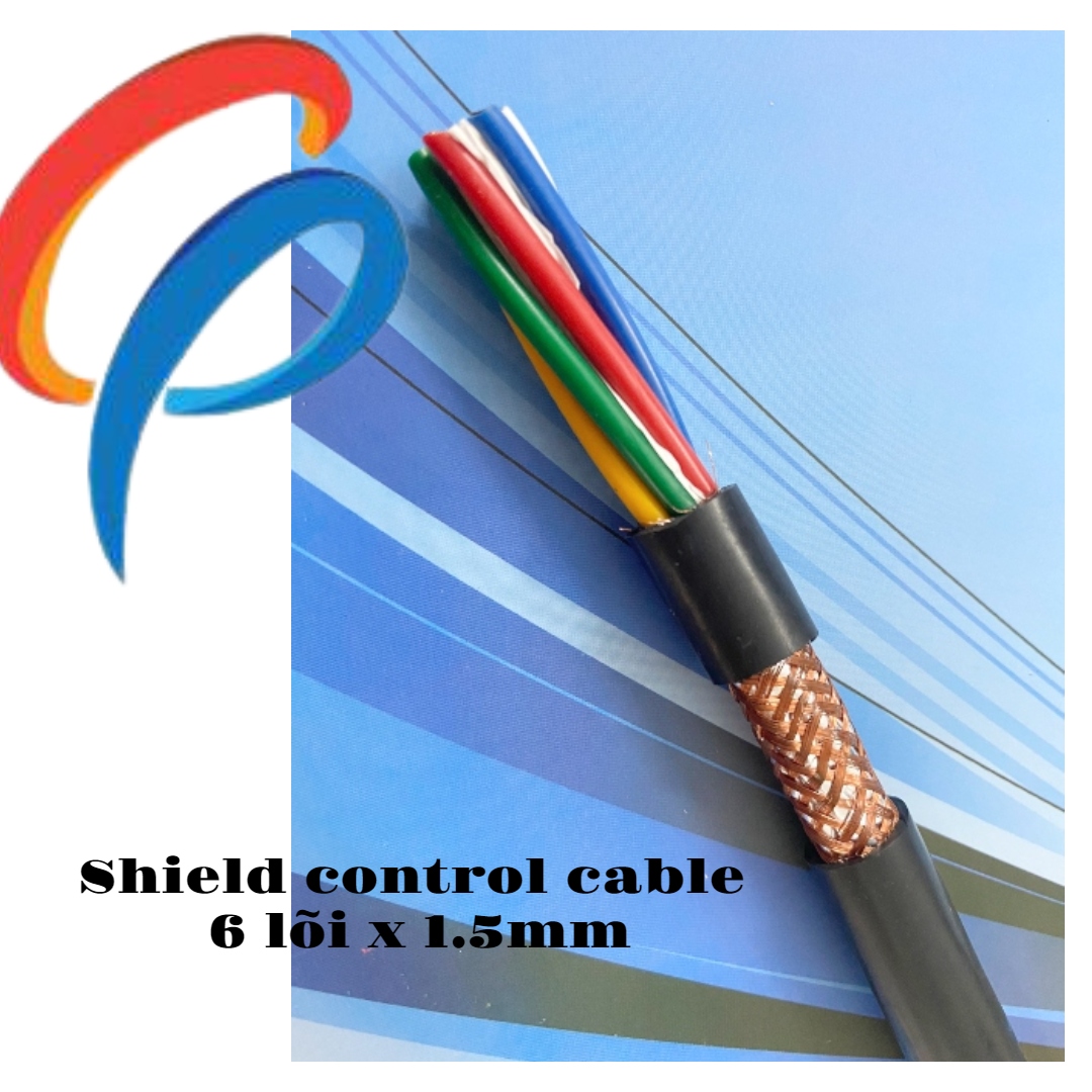 Cáp điều khiển 6 lõi x 1.5mm có lưới chống nhiễu điện áp 500 volt vỏ bọc pvc