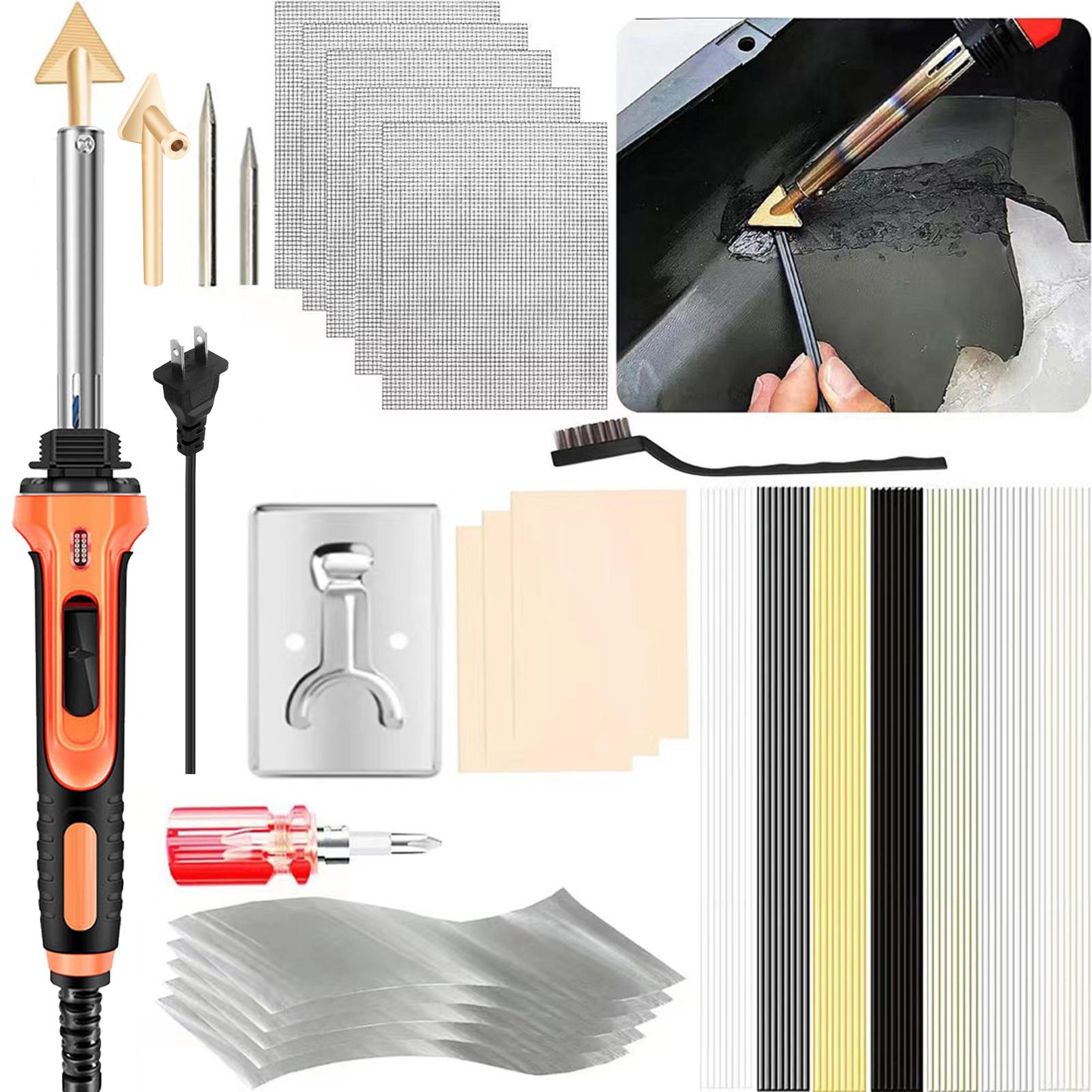 100W Plastic Welding kit,2-in-1 Plastic Welder and Soldering Iron Gun, 3-Speed Temperature Control Soldering Iron Gun For Bumper Kayak Repair Rework Station Heat Repair Tool Electric Soldering