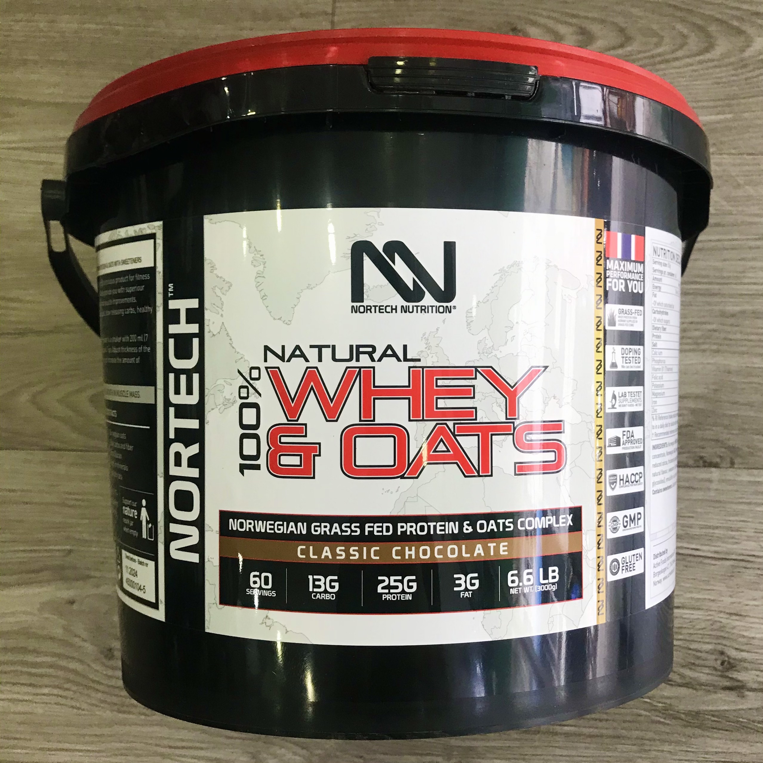 Nortech Whey &amp; Oats 3KG (60 Serving), Bổ Sung 25.5g Whey Protein, 13.7g Tinh Bột &amp; 2.3g Chất Xơ từ Yến Mạch, 11.7g EAA, 5.7g BCAA, Thay Thế Bữa Ăn