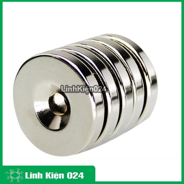 Nam Châm Đất Hiếm Tròn Có Lỗ Nhiều Kích Thước - 1 Viên