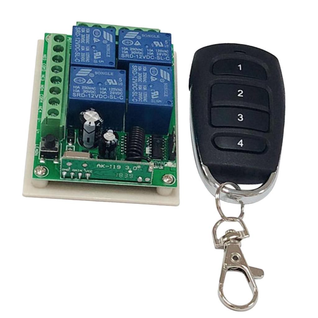 Công Tắc Rơle Không Dây 1 Pc PCB 4CH Với Bốn Nút điều Khiển Từ Xa 433 MHz
