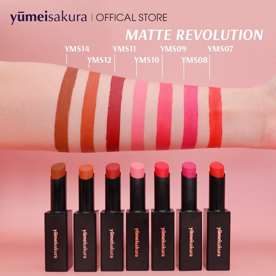 Son Lì Mịn Yumeisakura Matte Revolution Siêu Dưỡng màu Hồng Nguyên Bản YMS08 3.5gr