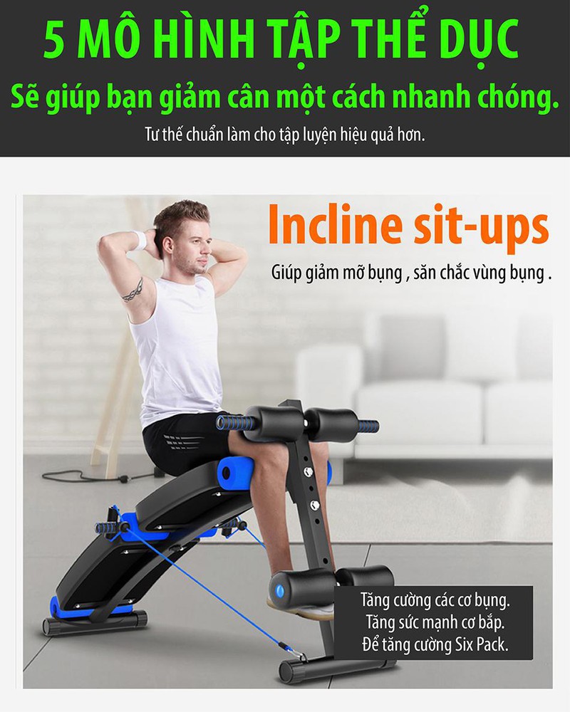Ghế Tập Bụng Cong Muse Màu Có Chốt Gập BG SU-118