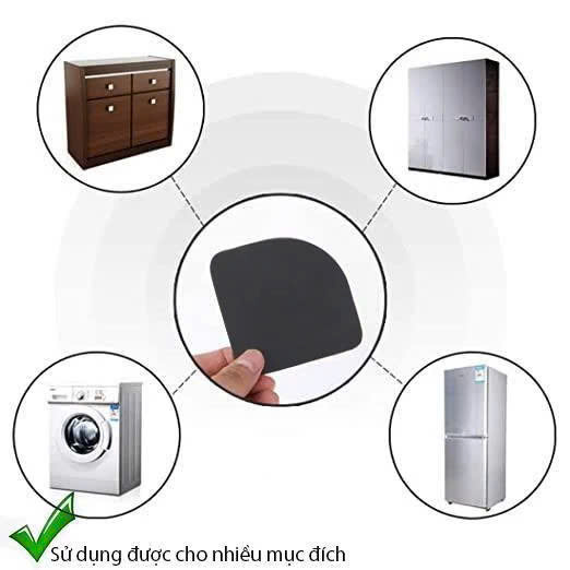 Bộ 04 chân đế cao su đa năng Đế chống rung máy giặt - Đế chống ồn máy giặt, máy sấy, tủ lạnh, bàn ghế
