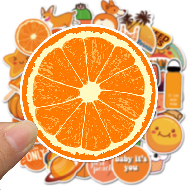 Sticker 50 miếng hình dán Orange Stub