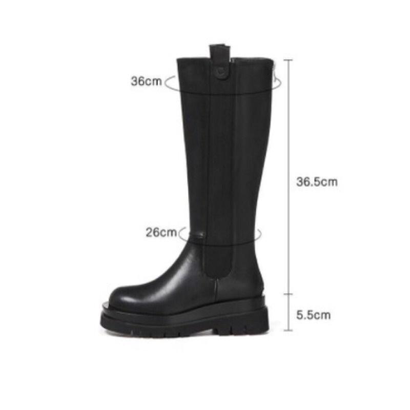 Boot đùi mona plus 5cm- đế 5cm da PU trơn có chun 2 bên sườn+khoá sau(ảnh+video shop quay độc quyền)