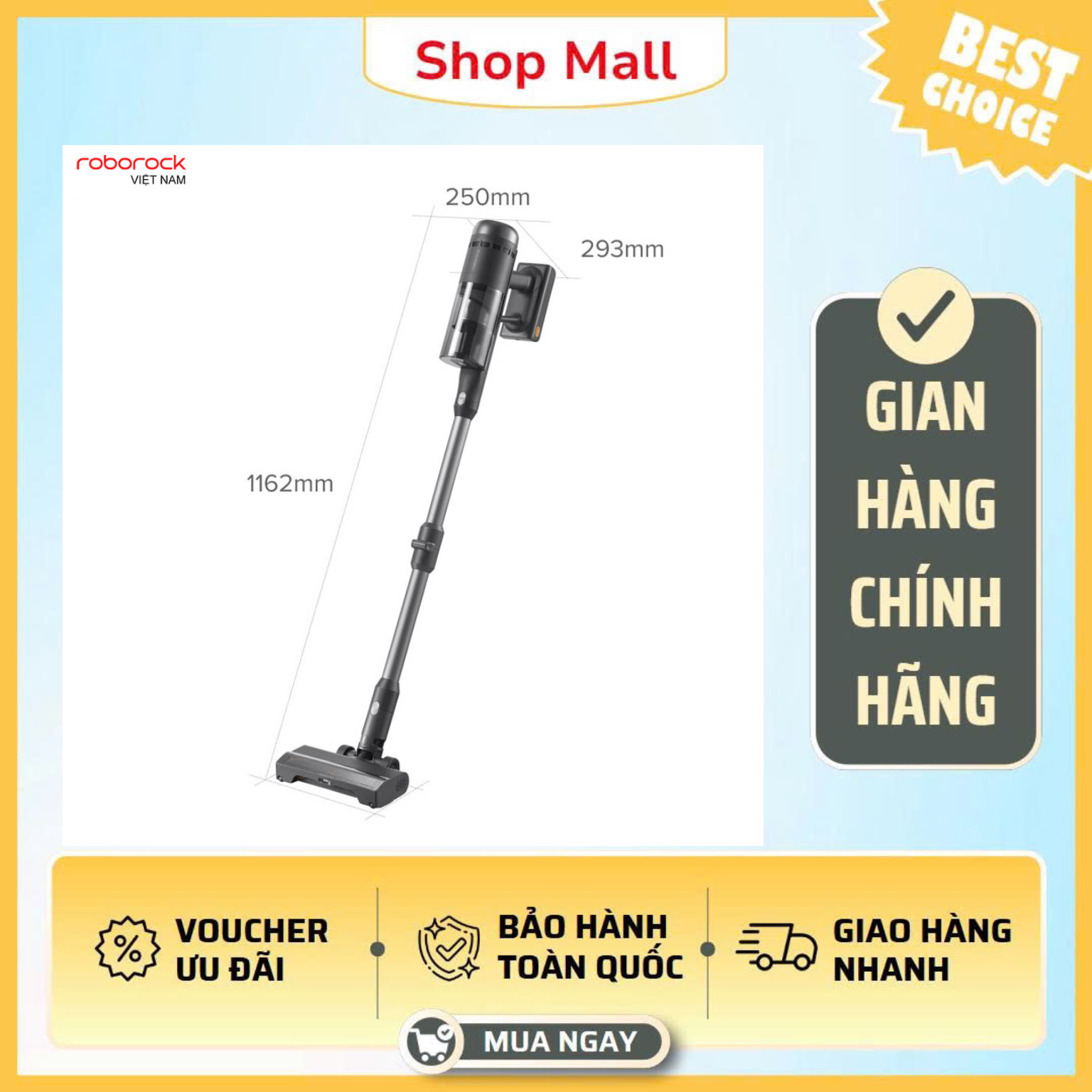 Máy hút bụi cầm tay Roborock H60 Ultra – Hàng Chính Hãng