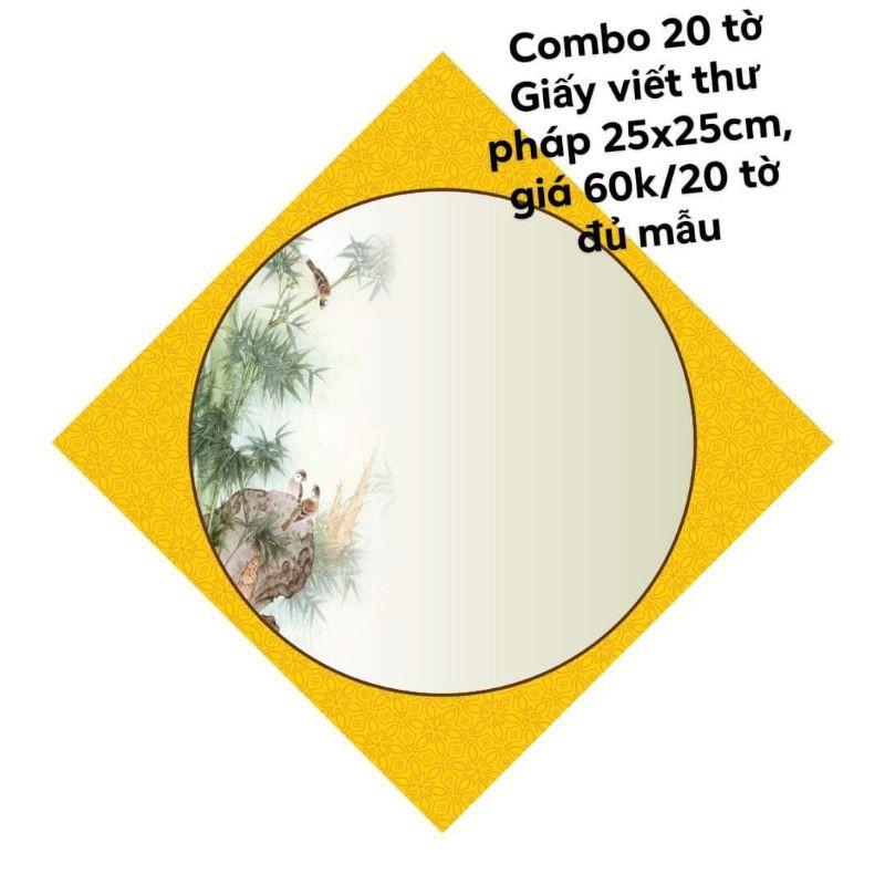 Combo 20 tờ giấy viết thư pháp kích thước 25x25cm
