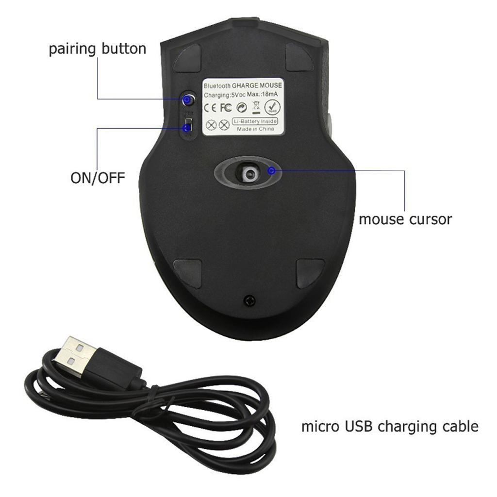 Bluetooth Wireless Optical Mouse with Silent Click for Computer Black