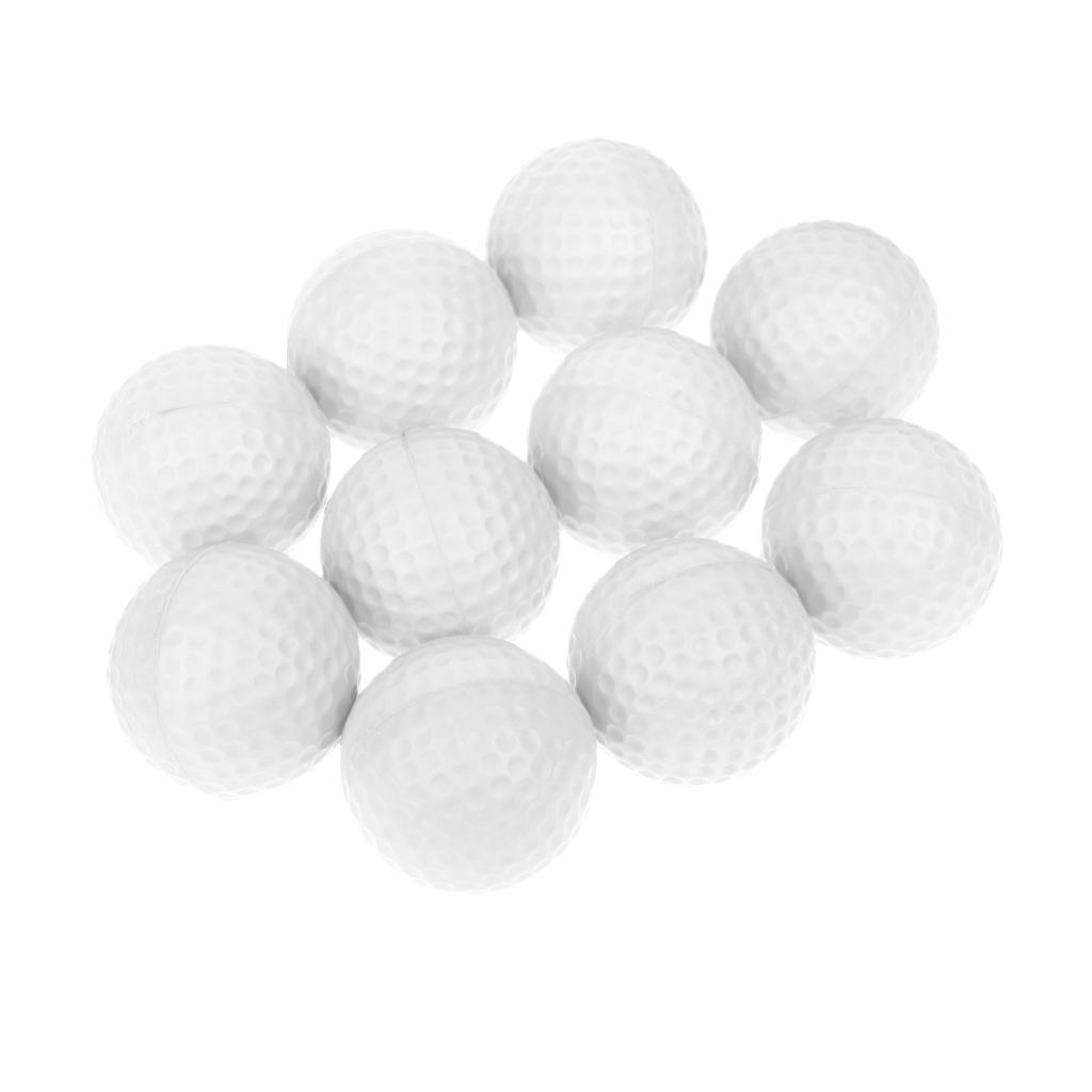 Set of 10 Golf Ball Training Practice Soft Foam Balls 42mm - Various Colors