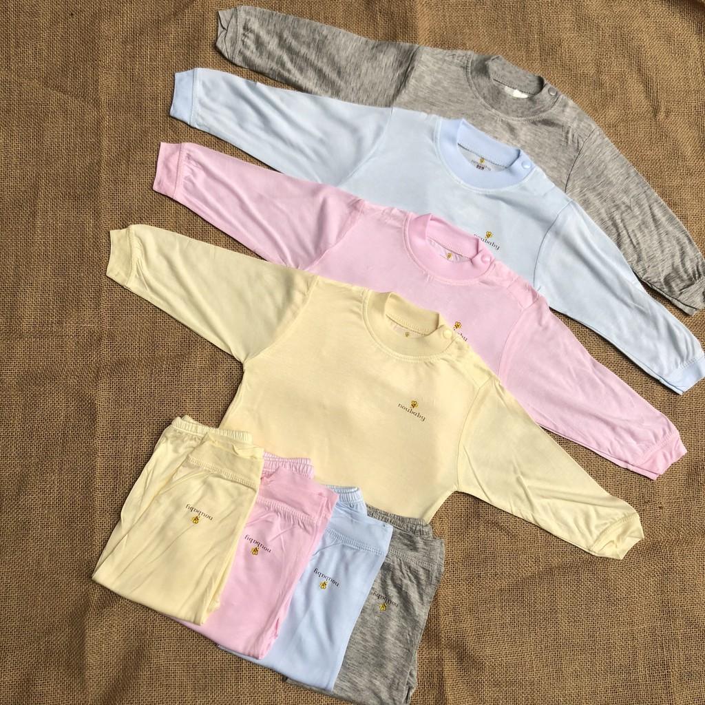 Bộ dài tay noubaby chất thun petit, mềm mịn co giãn 4 chiều