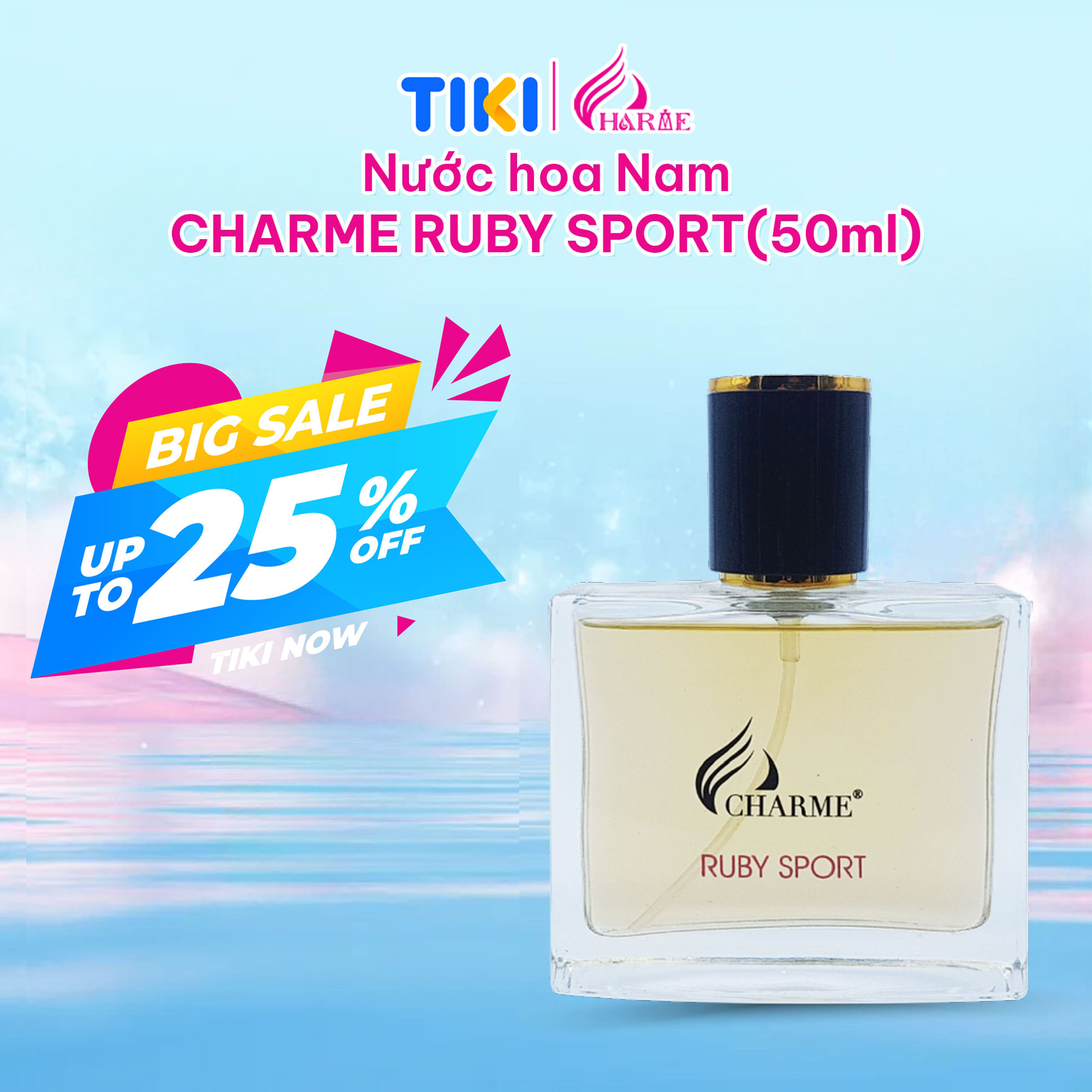 Nước hoa nam thơm lâu, Charme Ruby Sport, nam tính, năng động đầy cuốn hút, đúng chất quý ông, 50ml