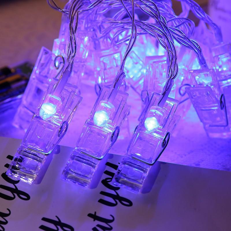Bộ Dây Đèn Led 20 kẹp Ảnh Dài 3m Có Đèn Led Trang Trí Sinh nhât, Nhà Cửa, Sự Kiện Chụp Ảnh
