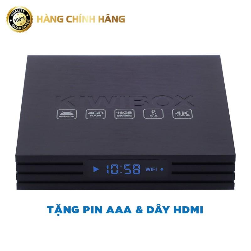 Android TV box Kiwi Box S10 PRO CHÍNH HÃNG tặng kèm pin và dây HDMI