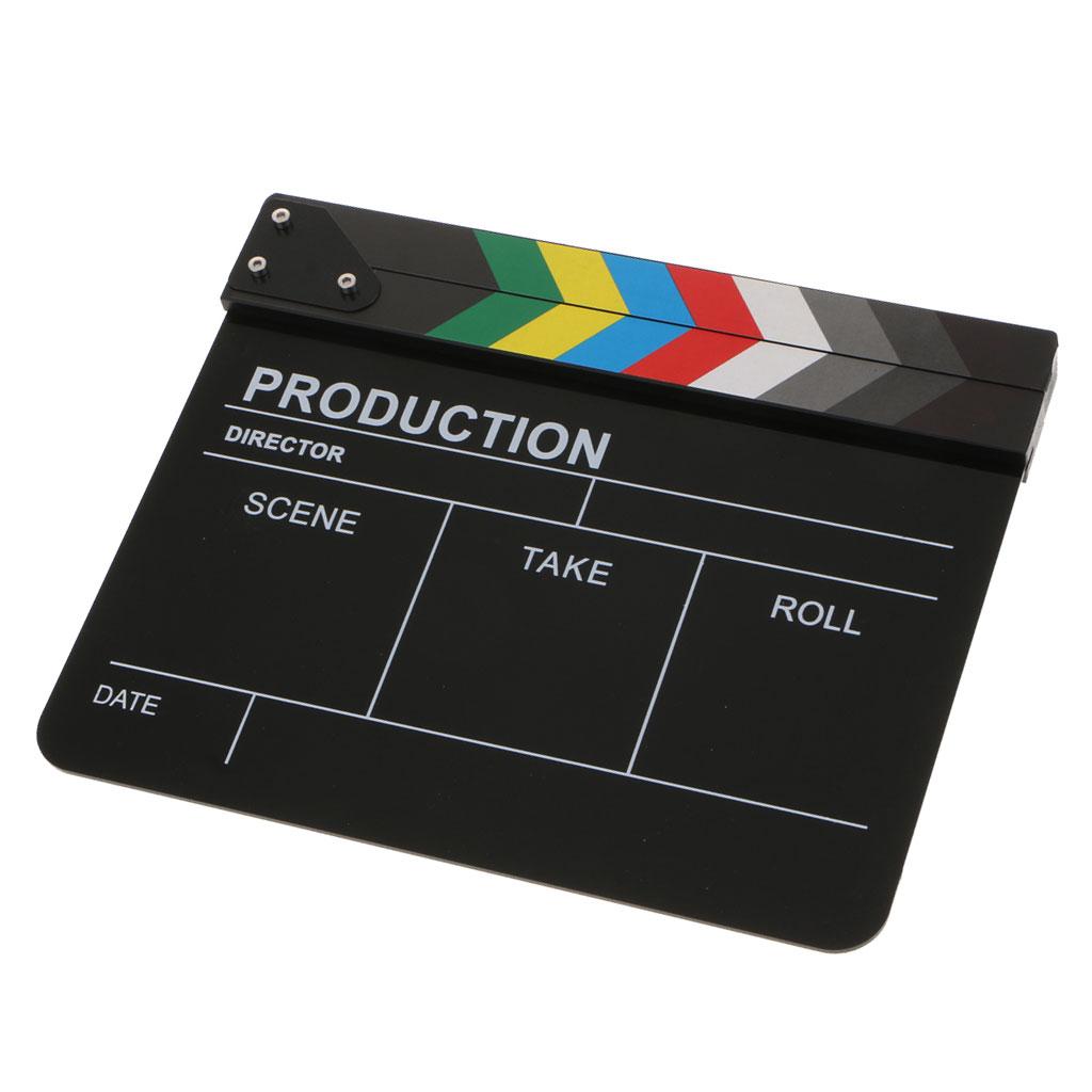 Movie Director Acrylic Slate Clapboard with Color Sticks (Black)