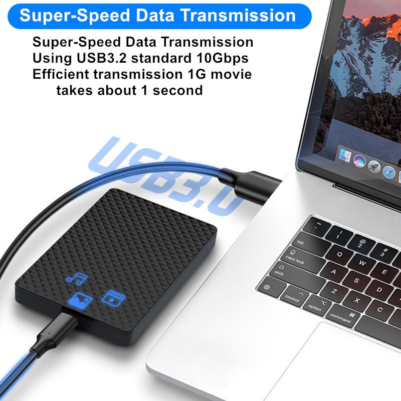 USB3.2 Gen2 10Gbps USB A sang USB C Transfer Data Data Short C SSD Cáp QC 3.0 Sạc nhanh dự phòng cho OCULUSQUEST2 VR Cáp màu: Phiên bản ABS