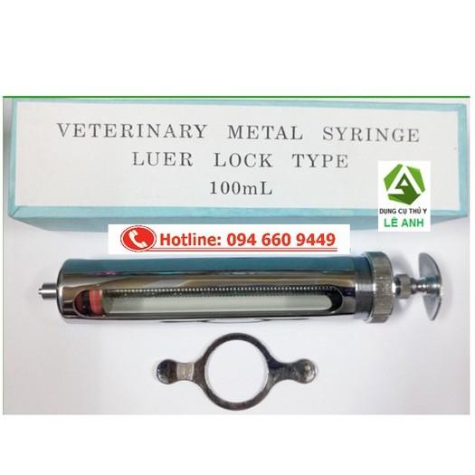 Xilanh inox 100ml, bơm tiêm thú y 100ml