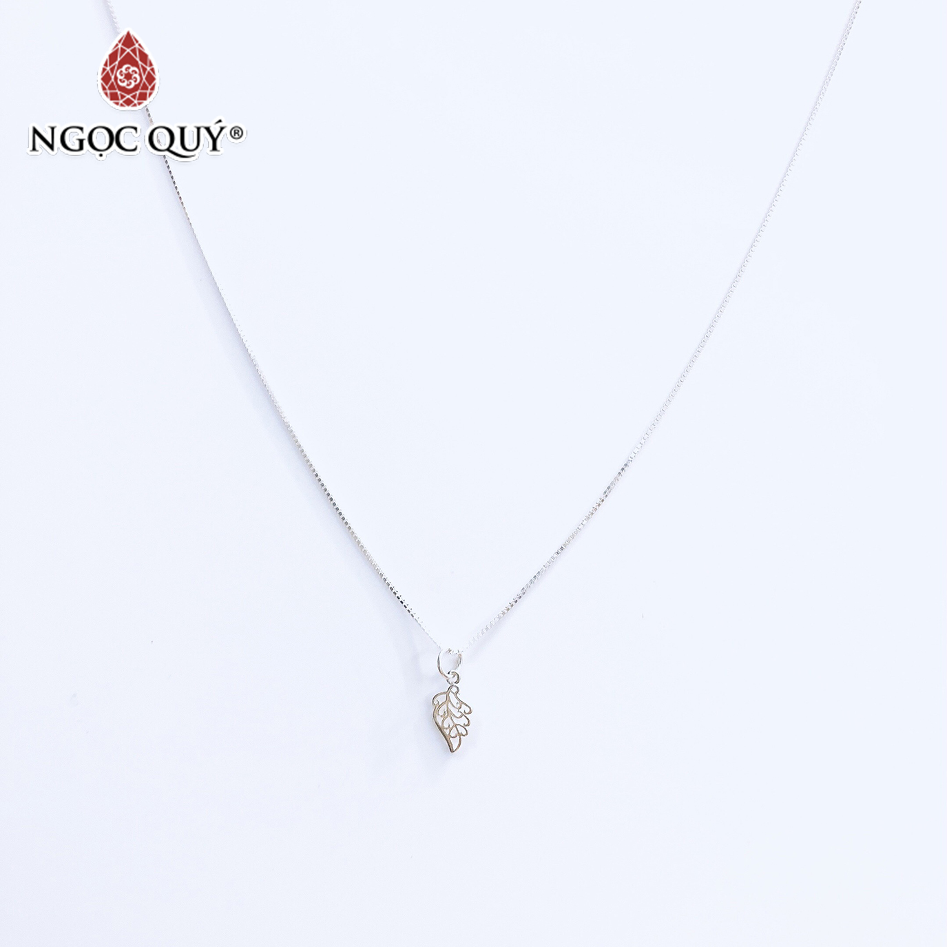 Dây chuyền bạc mặt chiếc lá - Ngọc Quý Gemstones