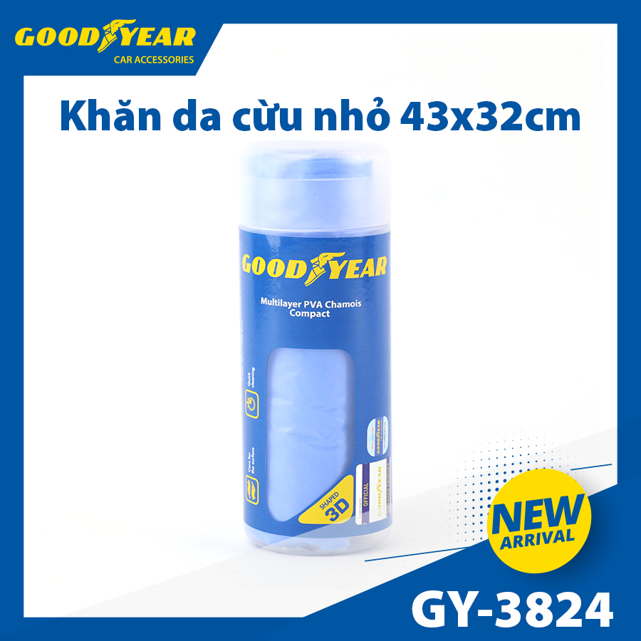 Khăn Da PVA Siêu Mịn GOODYEAR Chuyên Dụng Lau Xe Ô tô Xe Máy Vật Dụng - Nhập Khẩu Chính Hãng