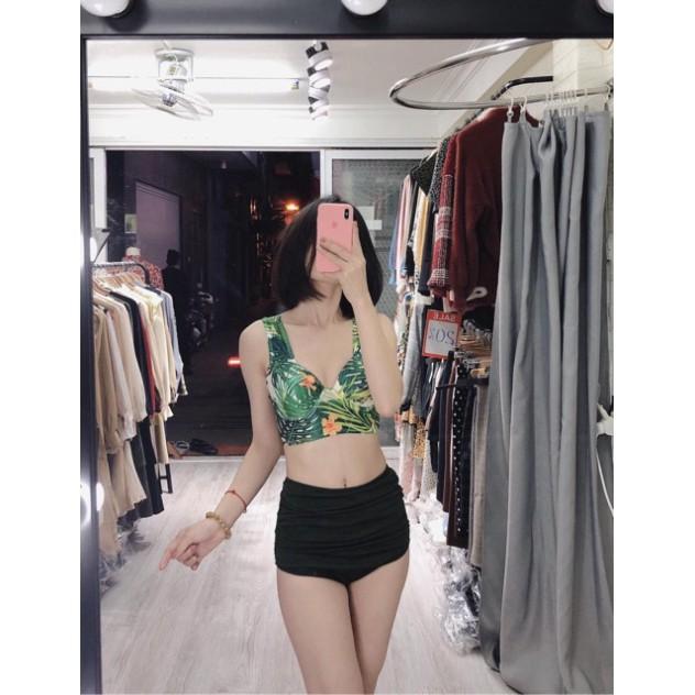 freeship Bikini hai mảnh xanh lá đẹp mặc đi biển sexy