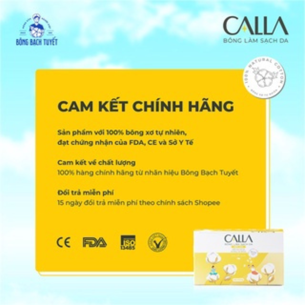 Combo 2 Túi Bông Tẩy trang làm sạch da Bông Bạch Tuyết Calla Mềm mịn (1Kg/túi)