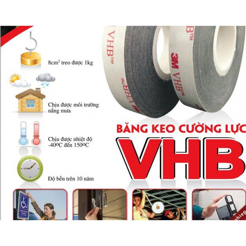 Băng keo cường lực 2 mặt VHB 3M 5915 siêu dính chịu lực loại mỏng