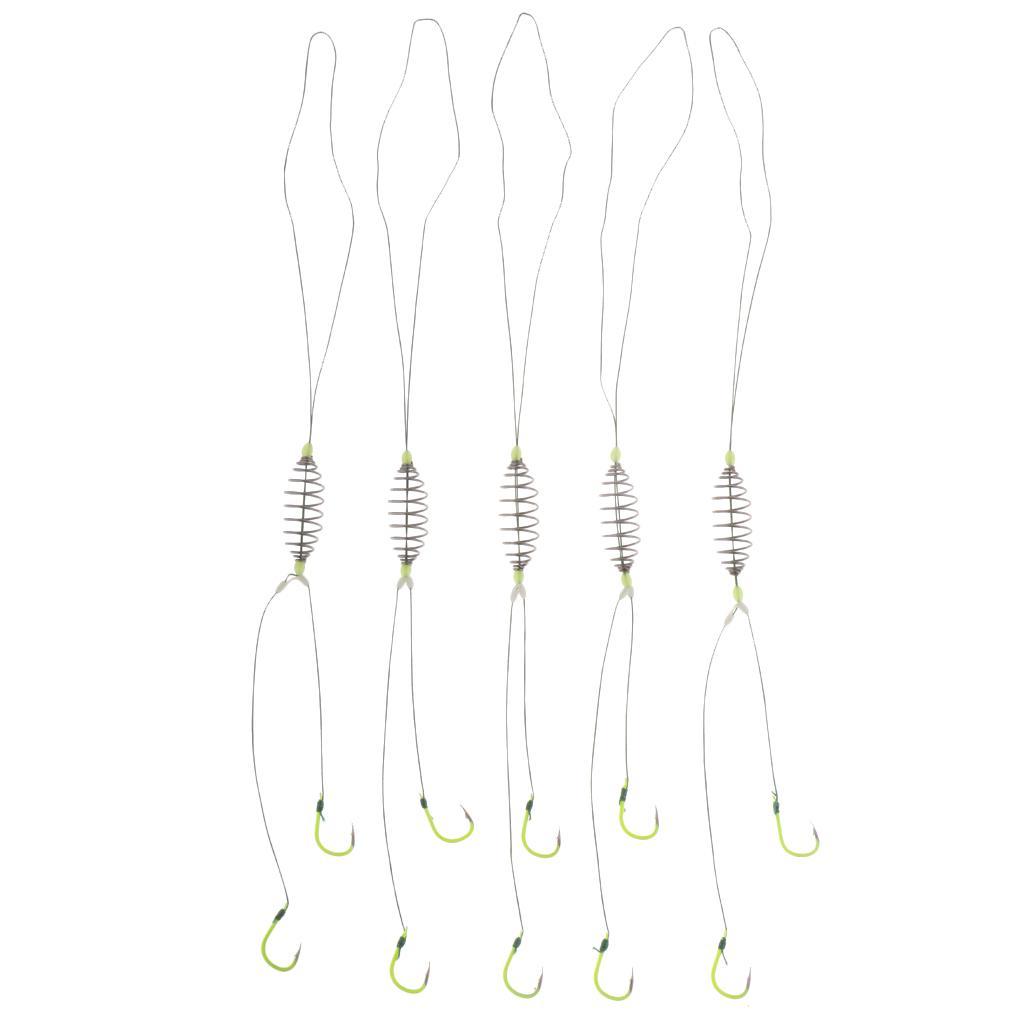 5 Pieces Spring Explosion Fishing Hook Group Carp Fishing Circle Barbed Hook