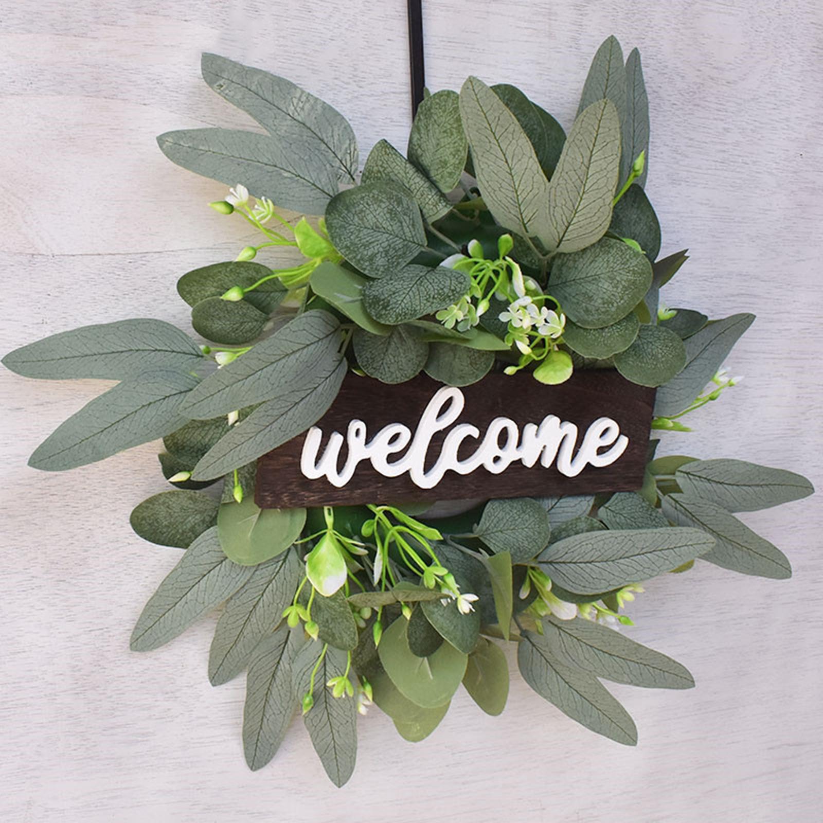 Welcome Sign Wooden Hanging Porch Wreaths for Front Door Decoration for Christmas, Restaurant, Home, Outdoor