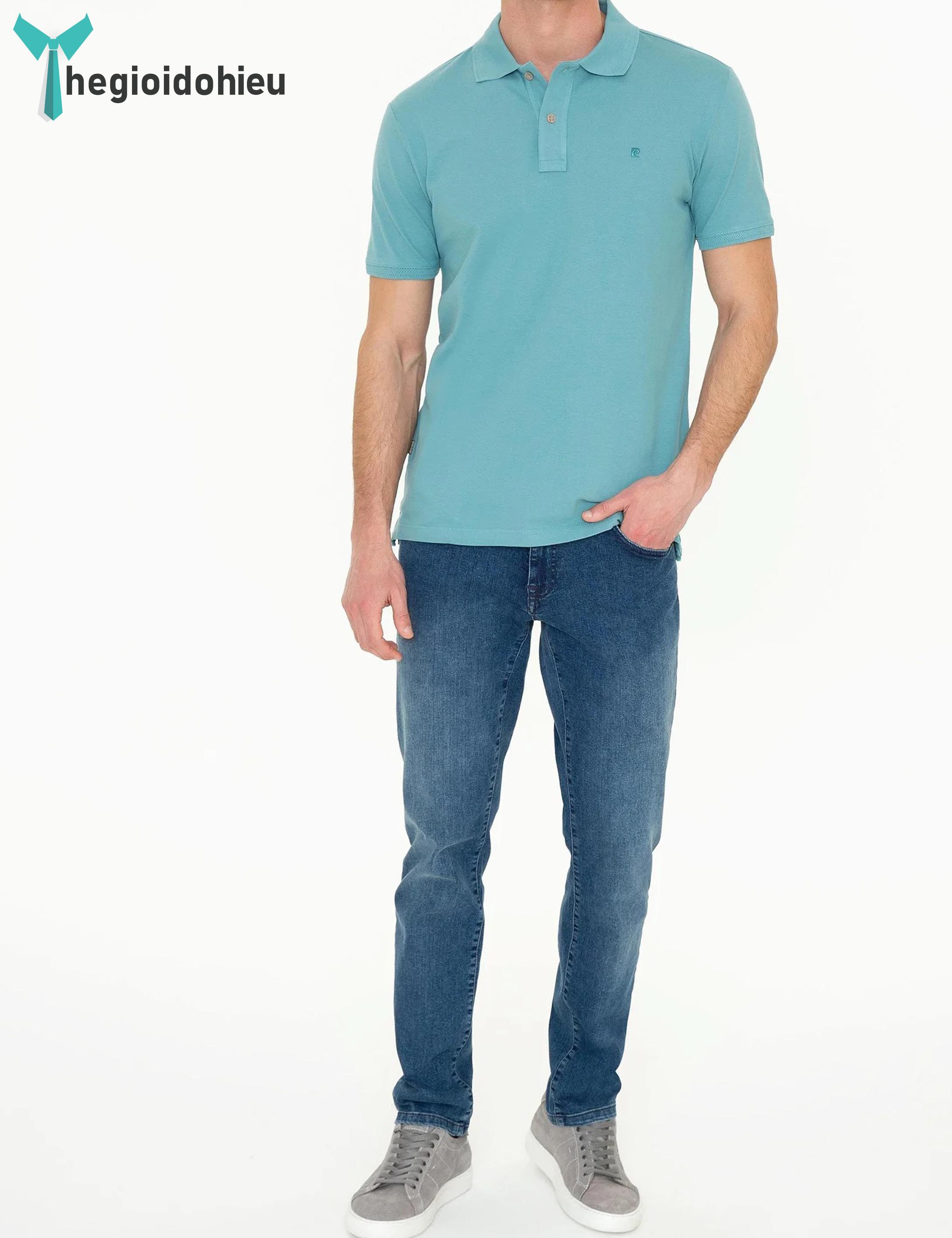 Áo thun nam PierreCardin PCPolo175 (Xanh dương trơn) - Hàng nhập khẩu - Không túi - Xanh dương trơn