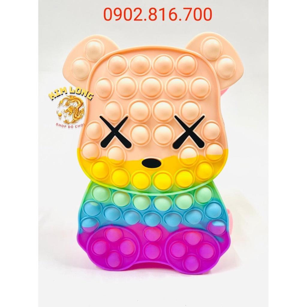 Balo pop it - Balo Cặp đi học cho bé mẫu giáo - mầm non hình GẤU BEARBRICK TEDDY