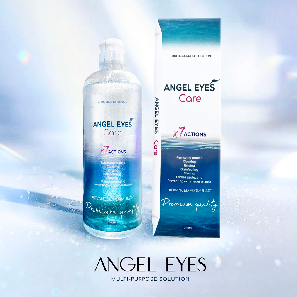 Nước ngâm lens Angel Eyes Care 360ml cao cấp sử dụng được cho cả lens Silicone Hydrogel