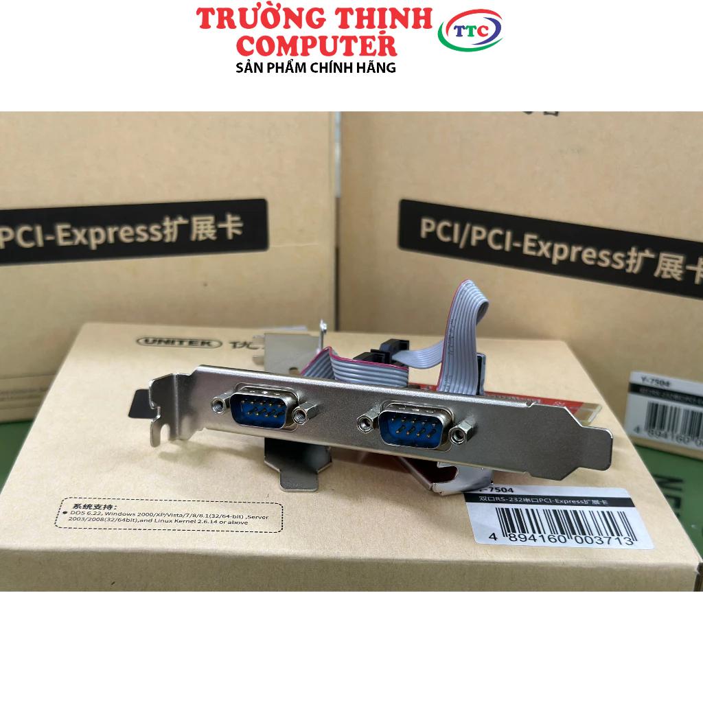 Card PCI-e to 2 cổng Com (RS232) Unitek Y-7504 - HÀNG CHÍNH HÃNG