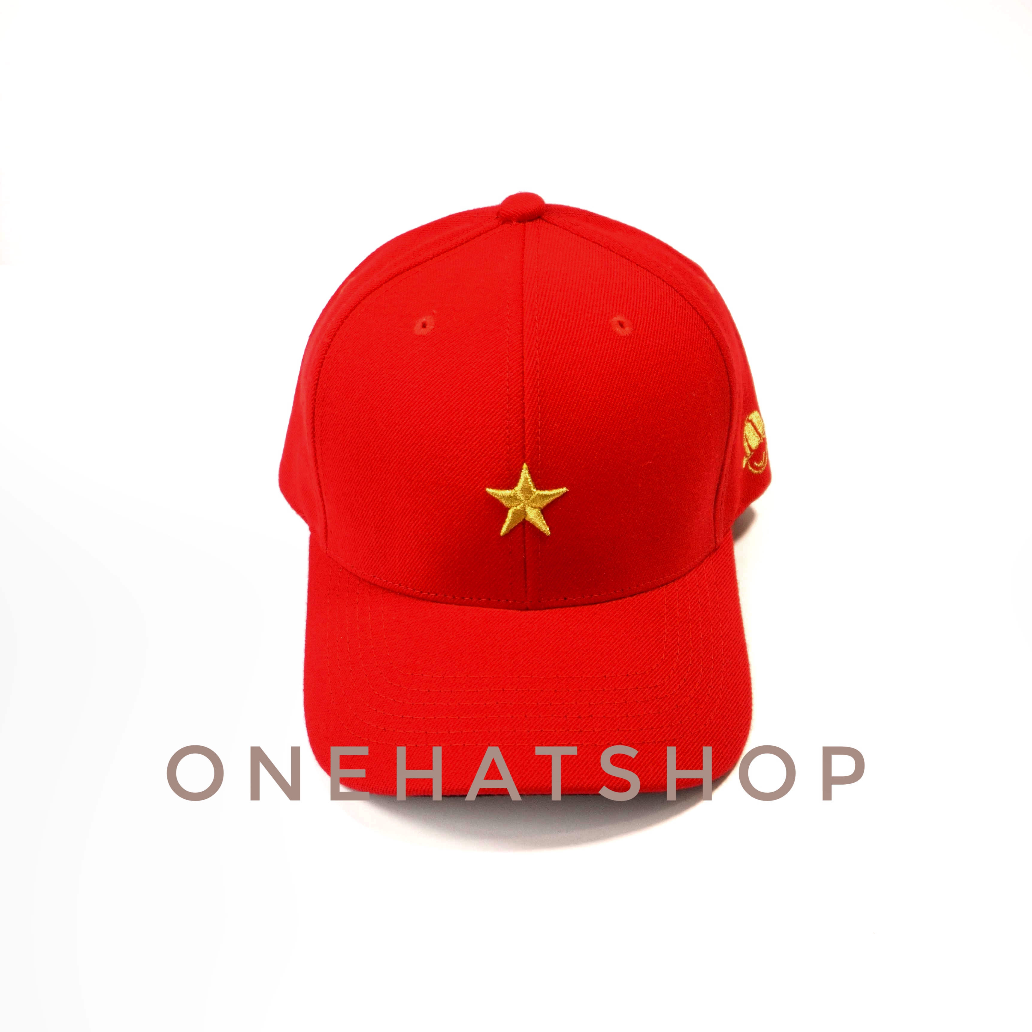 Nón lưỡi trai Ngôi Sao Vàng vải đỏ Brand One Hat