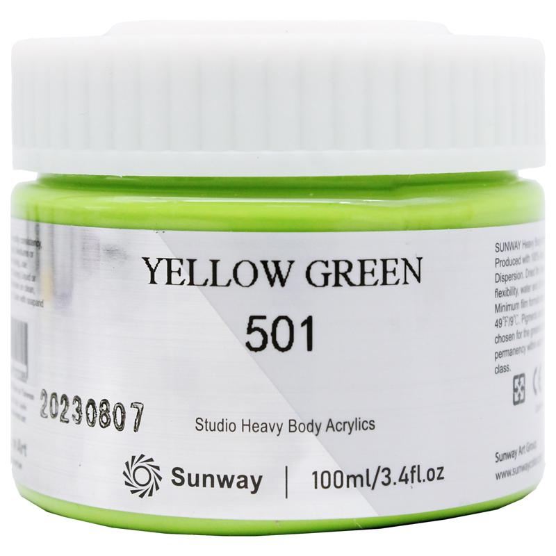 Tuýp Màu Vẽ Acrylic 100 ml - Sunway No.501 - Yellow Green